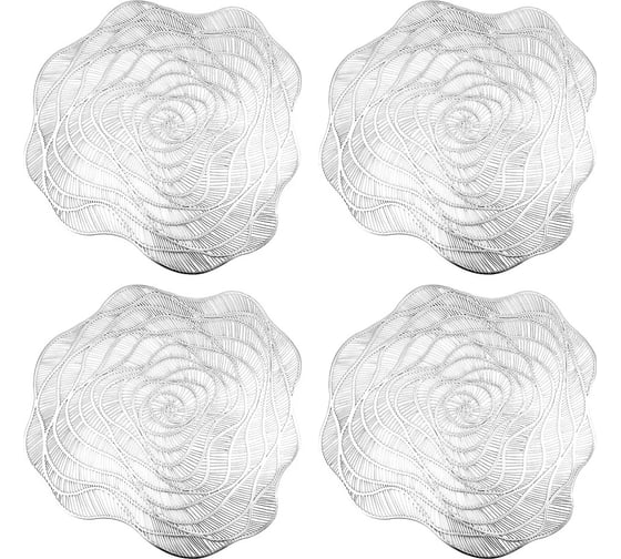 Изображение товара Набор сервировочных салфеток Nouvelle Серебряная роза плейсматов 4 шт, 38x38 см 9903301-2-Н4