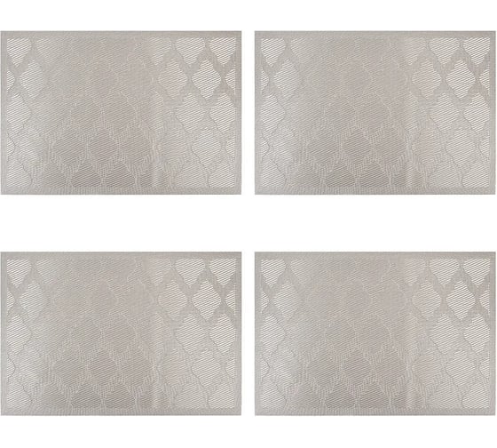 Изображение товара Набор сервировочных салфеток Nouvelle Серебряный ромбик плейсматов 4 шт, 45x30 см 9903336-1-Н4