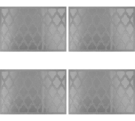 Изображение товара Набор сервировочных салфеток Nouvelle Серый ромбик плейсматов 4 шт, 45x30 см 9903336-2-Н4