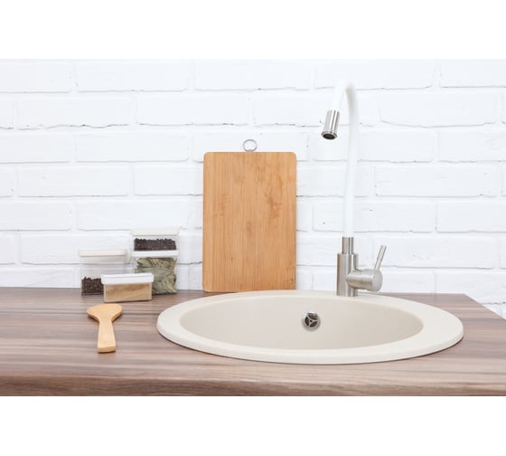 Изображение товара Мойка Alcora Виктори 490*490 мм, матовая, бежевая, с сифоном S-1/05