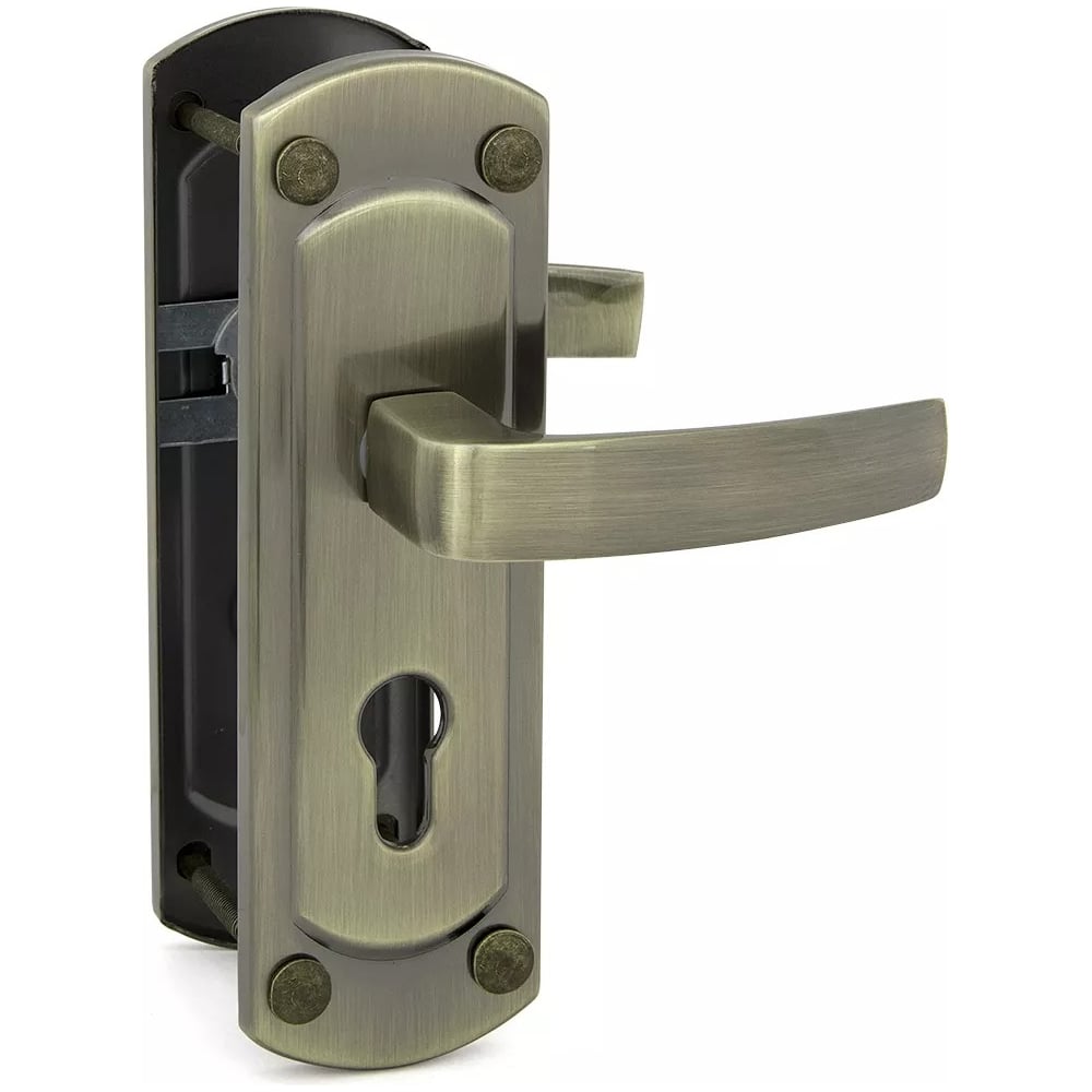 Изображение товара Ручки на планке Palladium 460-25 AB L для входных дверей из цАМ с гальваникой античная бронза