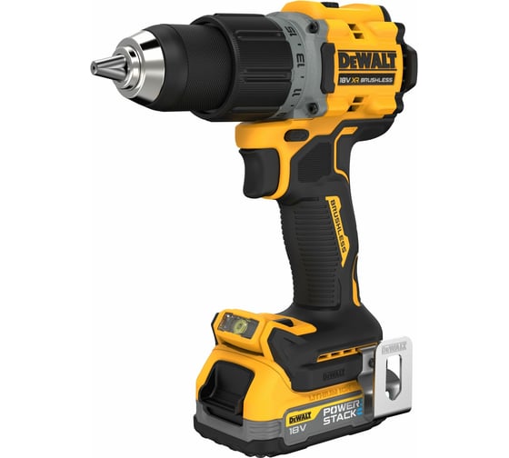 Изображение товара Бесщеточная дрель-шуруповерт DEWALT 2 скорости, 2 АКБ 18 В XR Li-Ion DCD800E2T-QW