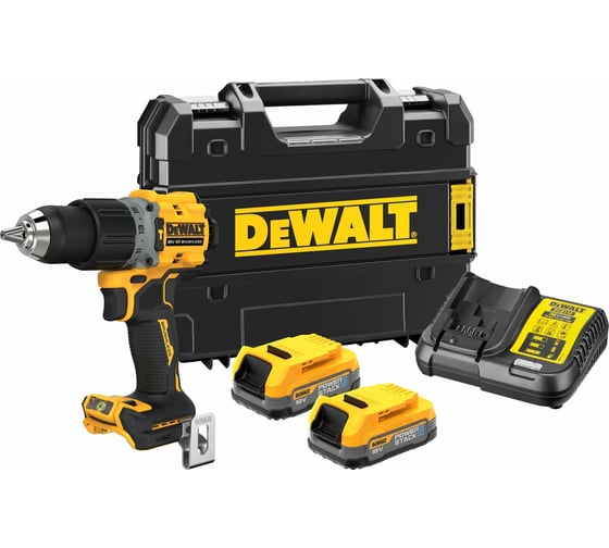 Изображение товара Ударная бесщеточная дрель-шуруповерт DEWALT 2 скорости, 2 АКБ 18 В XR Li-Ion DCD805E2T-QW