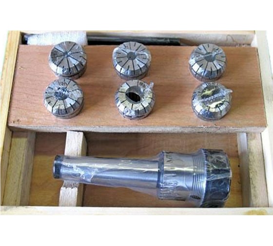 Изображение товара Патрон цанговый с хвостовиком КМ3 М12x1.75 мм, с набором цанг ER32 из 6 шт 6-20 мм CNIC 25955