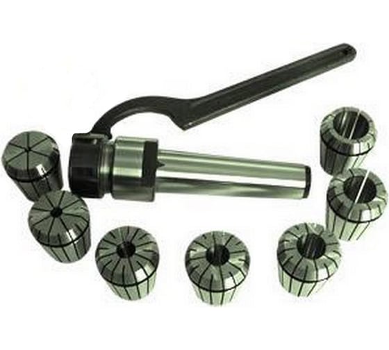 Изображение товара Патрон цанговый с хвостовиком КМ3 М12x1.75 мм, с набором цанг ER25 из 7 шт 6-16 мм CNIC 35195