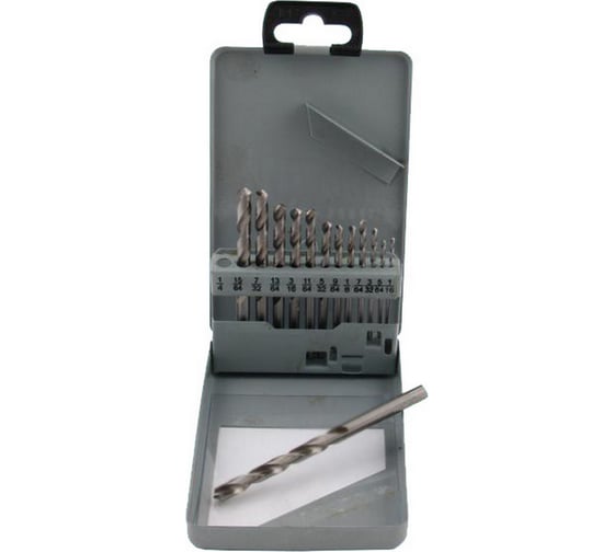 Изображение товара Набор сверл по металлу Н1308 из 13 шт, 1/16-1/4" вышлиф. Р6М5 в металлическом футляре CNIC 44579