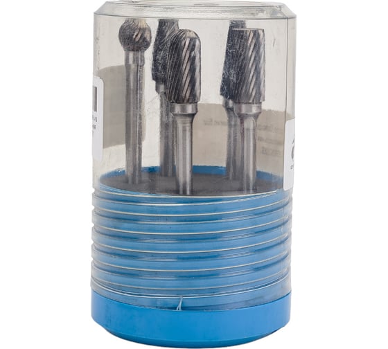 Изображение товара Набор борфрез твердосплавных из 5шт, 12x10-28x6 мм, спиральная насечка CSS05-1005S CNIC 58191