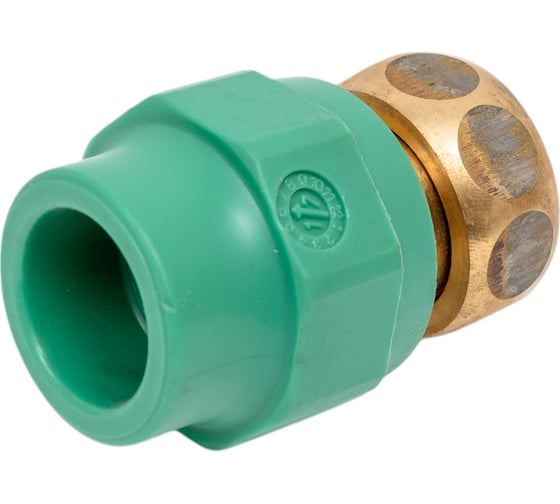 Изображение товара Муфта BANNINGER полипропиленовая, зеленая, переходник с накидной гайкой - 25x1 ВР 7R5107A111