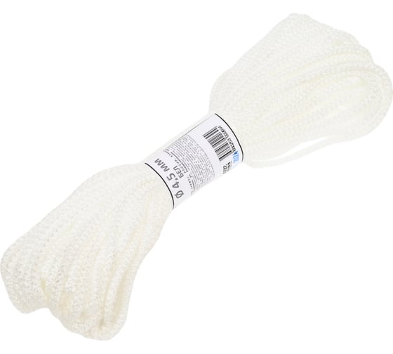 Изображение товара Хозяйственный вязаный шнур RECORD б/с, тип 4, d=5 мм, 20, белый, моток 35 П