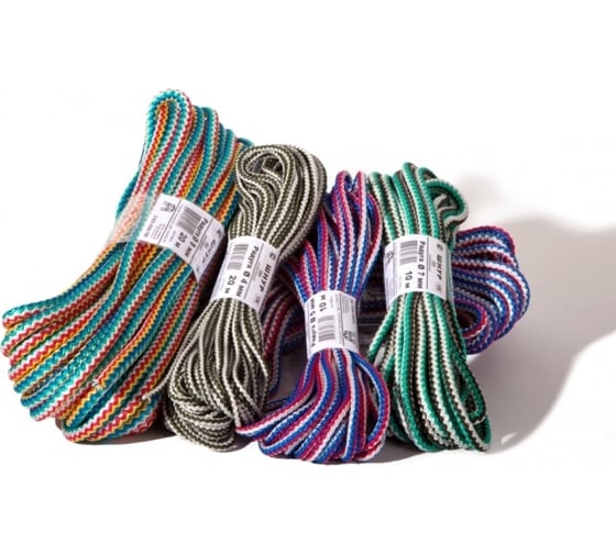Изображение товара Хозяйственный вязаный шнур RECORD РАДУГА плотный, d=4 мм, 200, РАДУГА Ц10 41 П