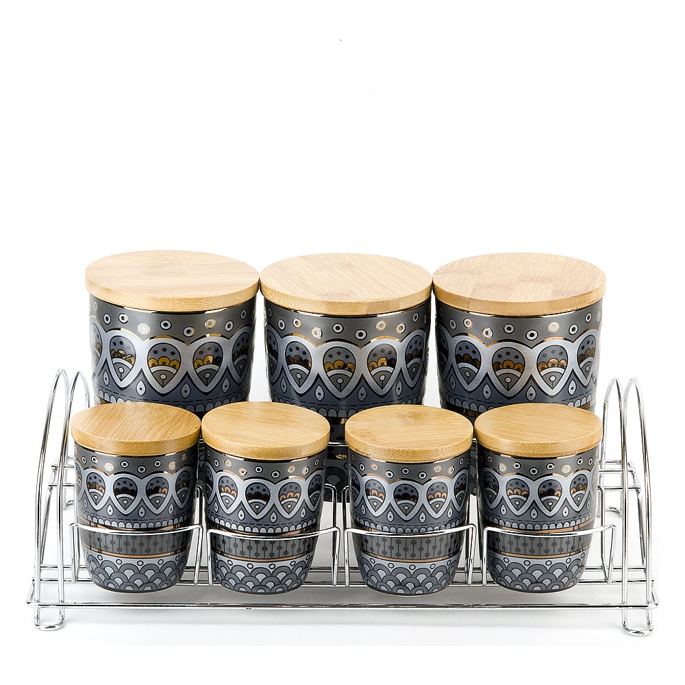 Изображение товара Набор Nouvelle Чайхана банок 0.600 л на подставке, разноцветный, 7 шт