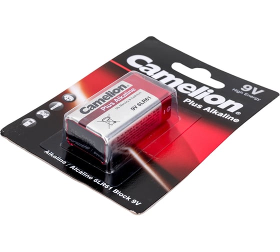 Изображение товара Батарейка Крона Plus Alkaline 9В, 6LF22, 6LR61 Camelion 1655