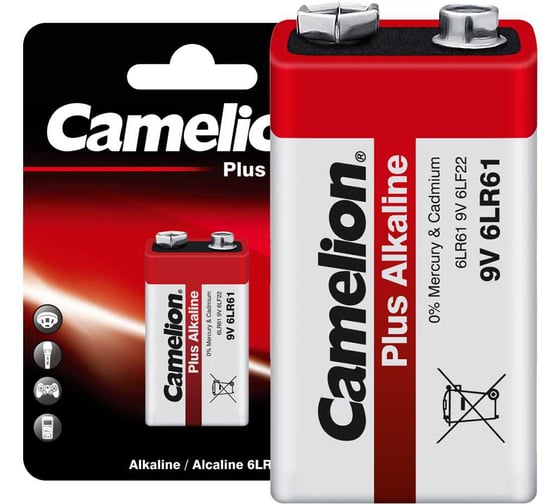 Изображение товара Батарейка Крона Plus Alkaline 9В, 6LF22, 6LR61 Camelion 1655