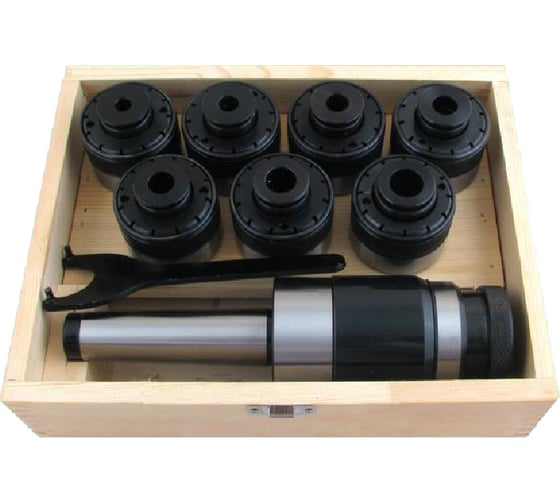 Изображение товара Патрон резьбонарезной MТ2-GT12-110L с хвостовиком КМ2, с набором головок из 7 шт, М3-М12 CNIC 50187