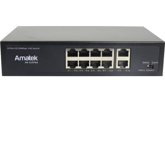 Изображение товара Коммутатор PoE Amatek AN-S10P8A 7000656