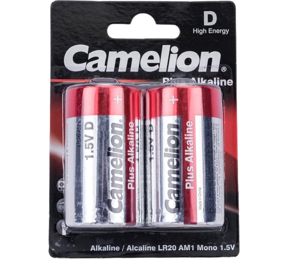 Изображение товара Батарейка 1.5В Camelion, LR20 Plus Alkaline BL-2 1654
