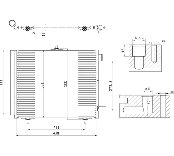 Изображение товара Радиатор кондиционера для автомобилей Peugeot 207 /Citroen C3 LUZAR LRAC 2008