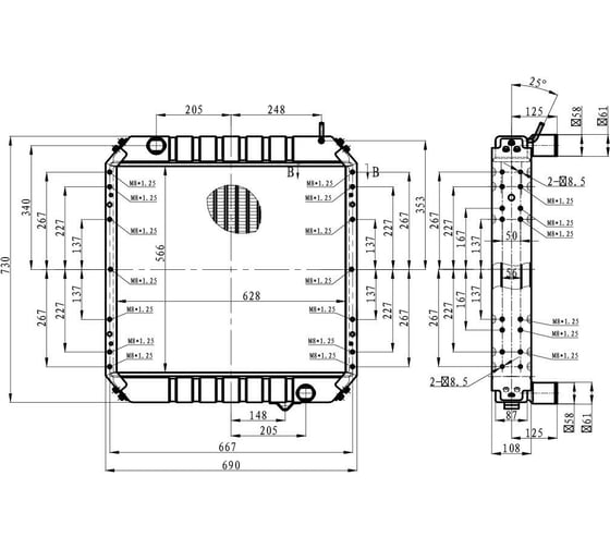 Изображение товара Радиатор охлаждения для автомобилей МАЗ 4371 "Зубренок" Deutz LUZAR LRc 12377