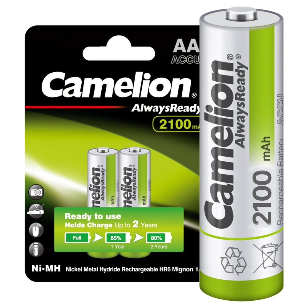 Изображение товара Аккумулятор 1.2В Camelion AA-2100mAh Ni-Mh Always Ready BL-2