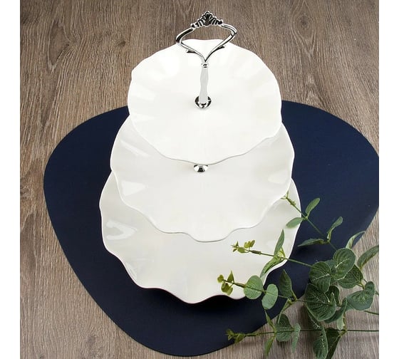 Изображение товара Блюдо-этажерка, фруктовница Nouvelle Маршмеллоу, 14, 20, 24 см, 3 яруса 0530164