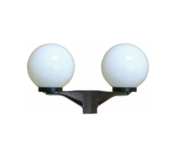 Изображение товара Светильник ЭЛЕТЕХ Шар 300 Б НТУ 06-2x150-01 опал пк IP44/корпус плоский черный ф60 ИУ 1030480195