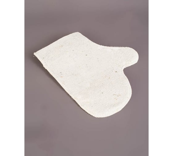 Изображение товара Рукавица для бани Бацькина Баня белая 12001