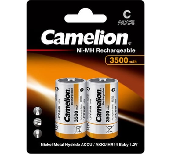 Изображение товара Аккумулятор Camelion 1.2В C-3500mAh Ni-Mh BL-2, 6184
