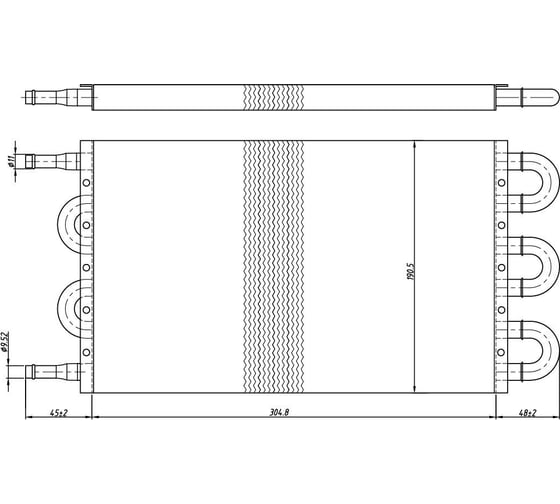 Изображение товара Радиатор масляный дополнительный АКПП для автомобилей с двиг. 1.8L-2.5L LUZAR LOC 3114