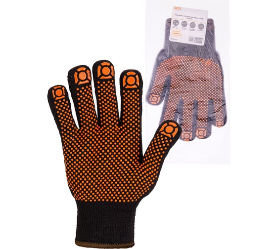 Изображение товара Перчатки х/б с ПВХ TDM ELECTRIC Точка, черные, р. 9, 1 пара SQ1016-0211