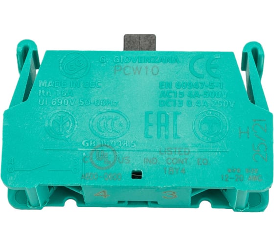 Изображение товара Контактный блок GIOVENZANA с пружинными зажимами, нормально-разомкнутый PCW10