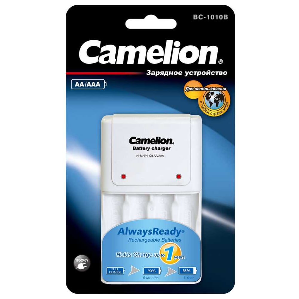 Изображение товара Зарядное устройство Camelion BC-1010B для Ni-Cd и Ni-Mh аккумуляторов 4 канала