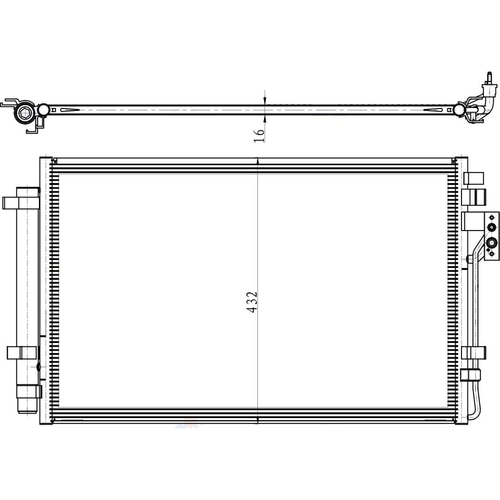 Изображение товара Радиатор кондиционера для Kia Sorento 2.4i LUZAR LRAC 0861 - качественный алюминиевый компонент