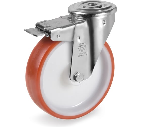 Изображение товара Колесо поворотное с тормозом 80 мм, грузоподъемность 120 кг, термопластичный полиуретан Tellure rota 606401