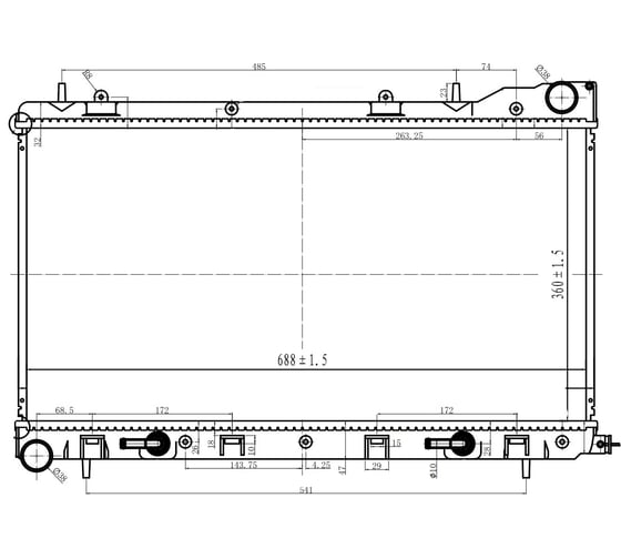 Изображение товара Радиатор охлаждения для автомобилей Forester без горловины LUZAR LRc 221A0