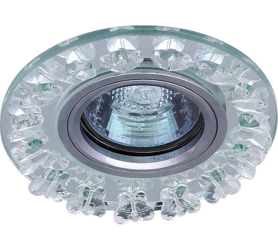 Изображение товара Встраиваемый светильник De Fran LED/MR16 3000К хром зеркальный + кристаллы (12SMD 1,5Вт), FT 941 CL