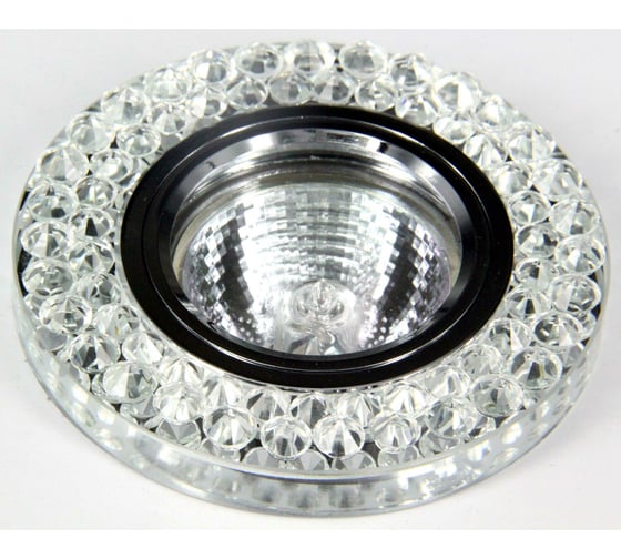 Изображение товара Встраиваемый светильник De Fran SMD/MR16 3000K хром зеркальный+стразы прозрачные (SMD 3Вт), FT 930