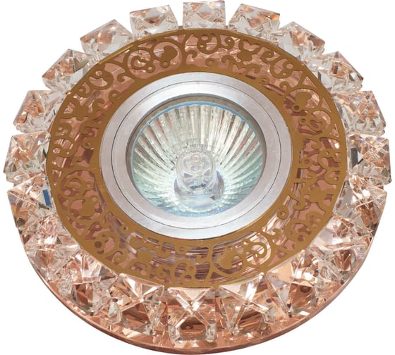 Изображение товара Встраиваемый светильник De Fran SMD/MR16 3000K хром+"золотое" зеркало+кристаллы SMD 3Вт, FT 948 CHGD