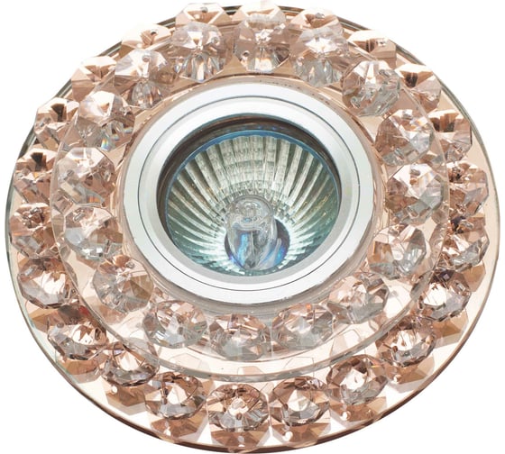 Изображение товара Встраиваемый светильник De Fran SMD/MR16 3000K хром+"чайное" зеркало+кристаллы SMD 3Вт, FT 950 CHT