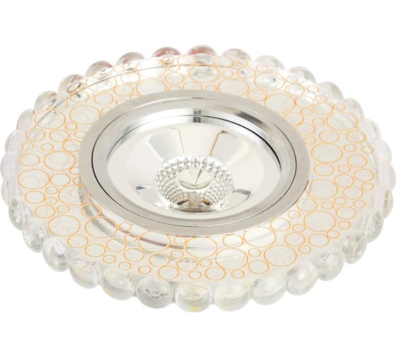 Изображение товара Встраиваемый светильник De Fran SMD/MR16 4000К хром золотой узор круги (15SMD 3Вт 330Лм), FT1046