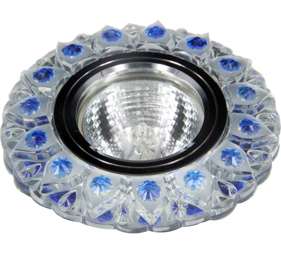Изображение товара Встраиваемый светильник De Fran SMD/MR16 4000К хром+ прозрачный+синий (SMD 3Вт), FT 980 CHWBL