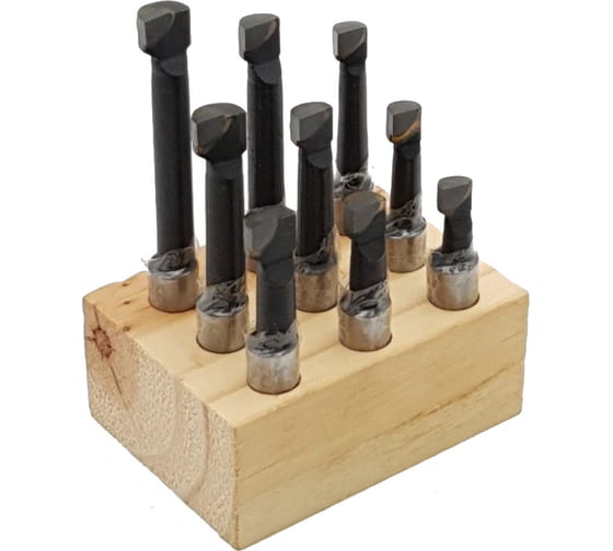 Изображение товара Комплект расточных резцов 9 шт, 10 мм, левые, вертикальные ТЕХНОРЕАЛ МА400023003