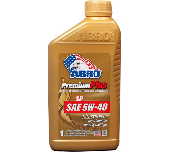 Изображение товара Моторное синтетическое масло ABRO Premium Plus Full Synthetic 5W40, 1 л MO-FS-5-40-SP-1L