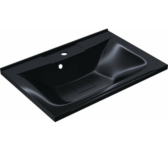 Изображение товара Полувстраиваемая раковина для ванной uperwood Elen, 65 см, с декоративной крышкой, черный металл 291120418