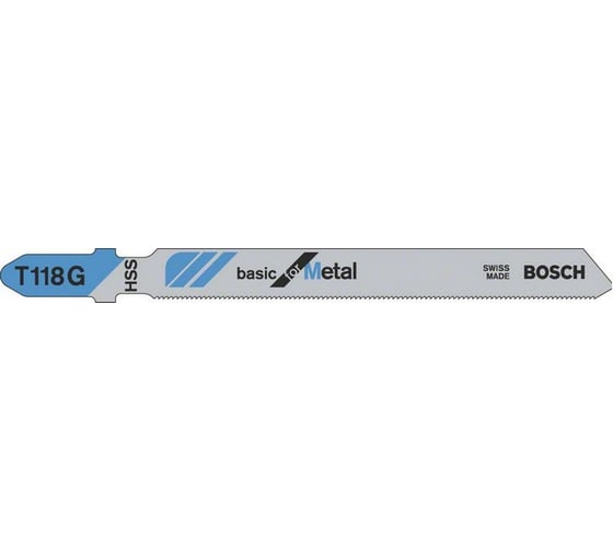 Изображение товара Пилки T118G для лобзика по металлу 3 шт. (67 мм; HSS) BOSCH 2.608.631.674