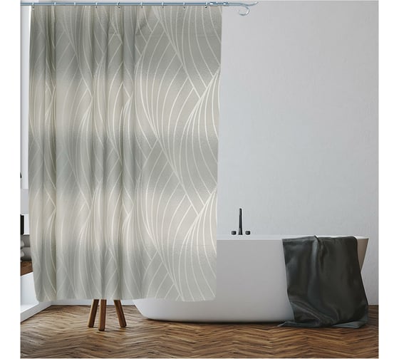 Изображение товара Штора для ванной комнаты PERFECTO LINEA Secret 180x180 см, с кольцами, жемчужная 36-118006