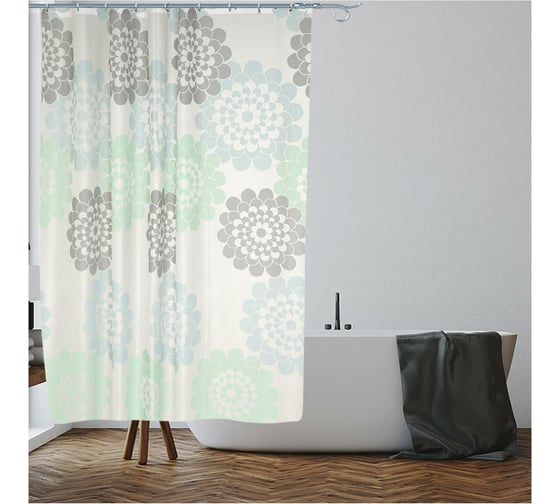 Изображение товара Штора для ванной комнаты PERFECTO LINEA Secret 180x180 см, с кольцами, цветы 36-118005