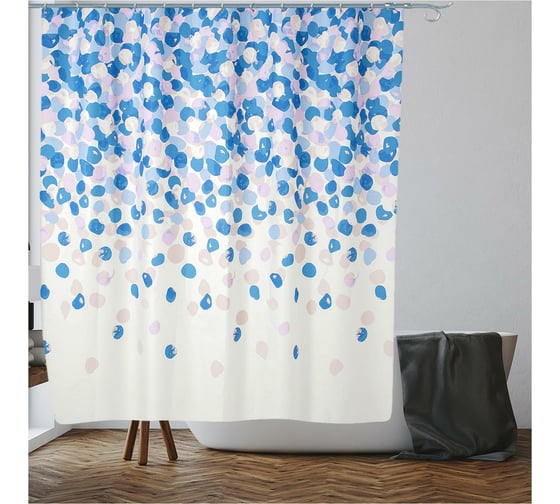 Изображение товара Штора для ванной комнаты PERFECTO LINEA Secret 180x180 см, с кольцами, лепестки 36-118008