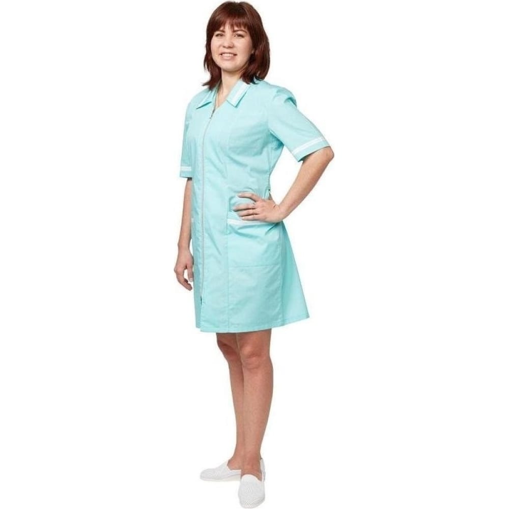 Медицинский женский халат ООО Комус, цвет морская волна, размер 52-54