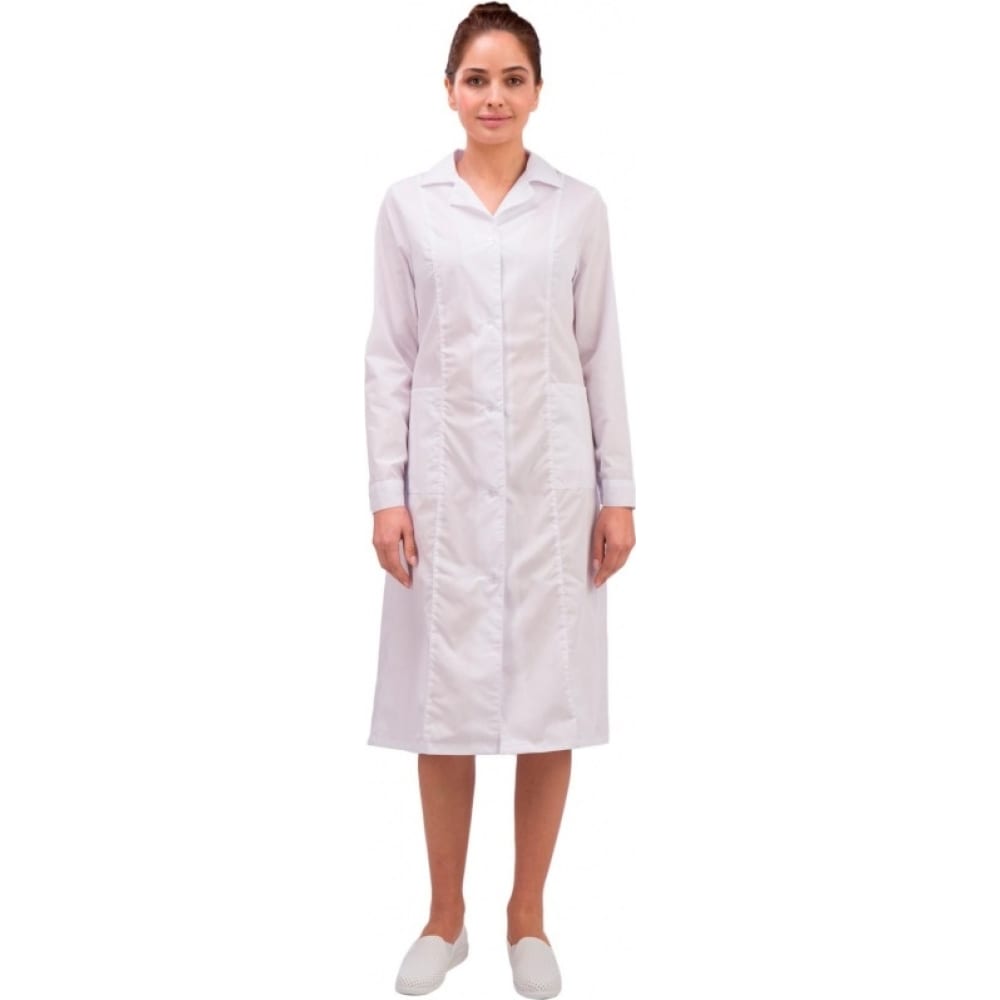 Медицинский женский халат ООО Комус, цвет белый, размер 52-54