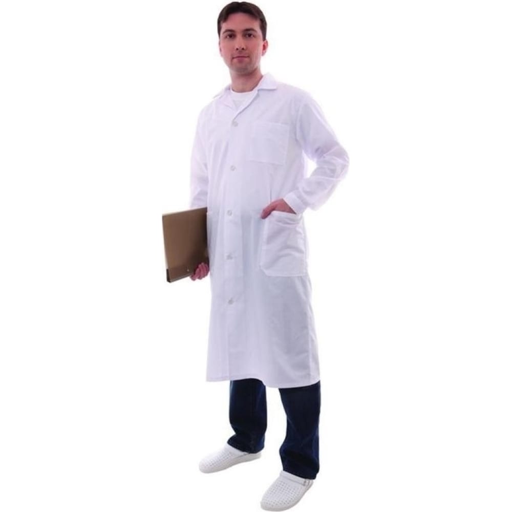 Медицинский мужской халат ООО Комус, цвет белый, размер 44-46 93454 Медик м04-ХЛ - фото 1